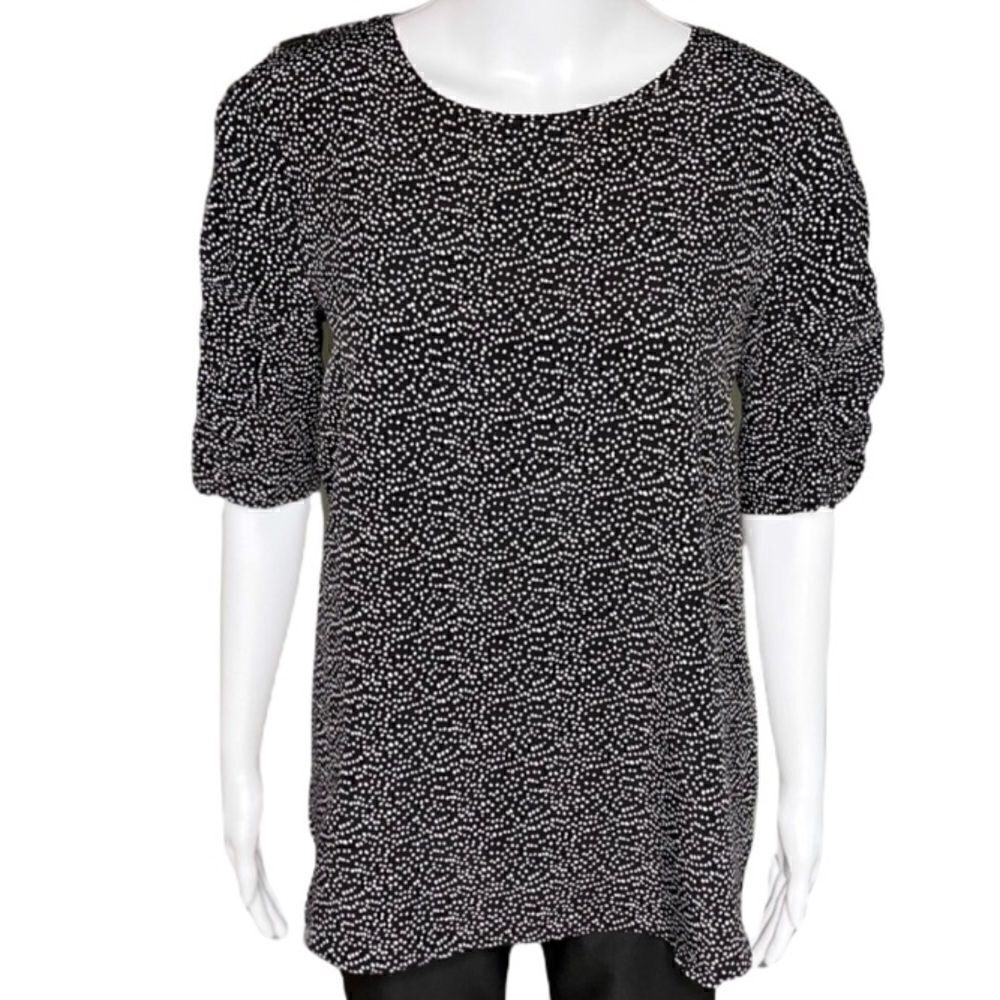 IMNYC Issac Mirzrahi by Dillards Short Ruched Sleeves Top Size Medium